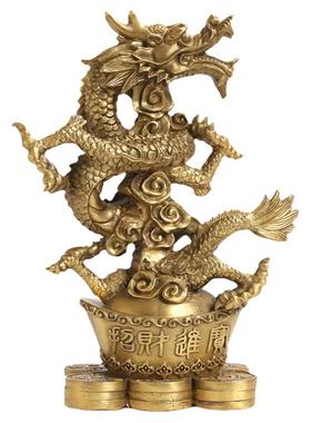 铜龙招财进宝龙办公室元宝龙摆件