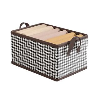 衣服物裤子收纳盒家用抽屉式衣柜分层神器千鸟格折叠储物筐整理箱