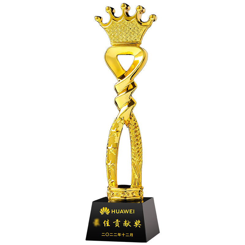 高档皇冠水晶树脂奖杯奖牌定制