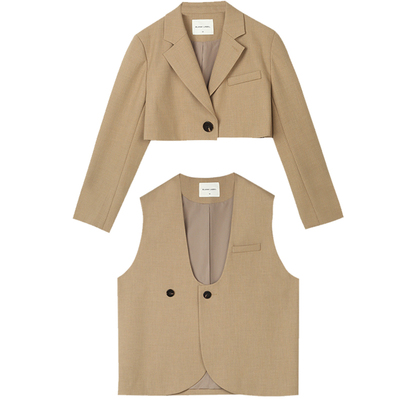 blanklabel极简高级棕色马甲背心