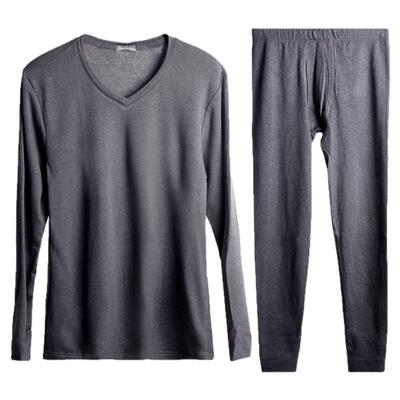 舒雅中厚v领色拉姆男士保暖内衣