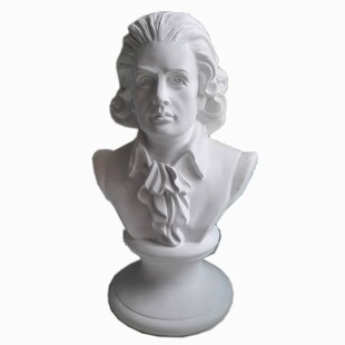 包邮29cm树脂仿石膏莫扎特胸像头像雕像雕塑欧式音乐家摆件北欧风