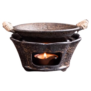 鎏金铁釉温茶炉底座烤茶盘熏香炉蜡烛加热烘培提香烤雪松扩香陶炉