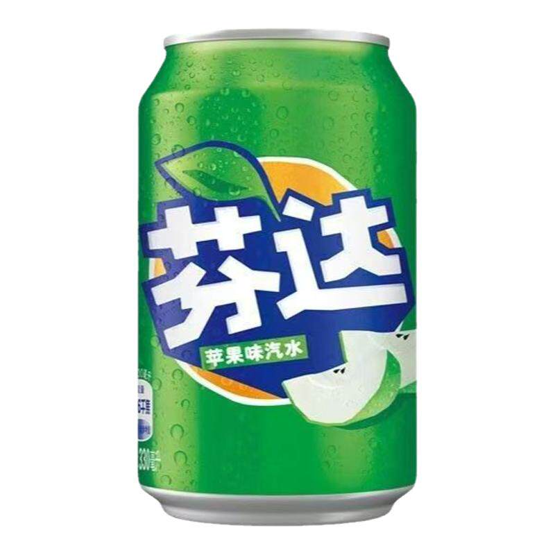 芬达苹果味汽水330ml罐装碳碳酸饮料