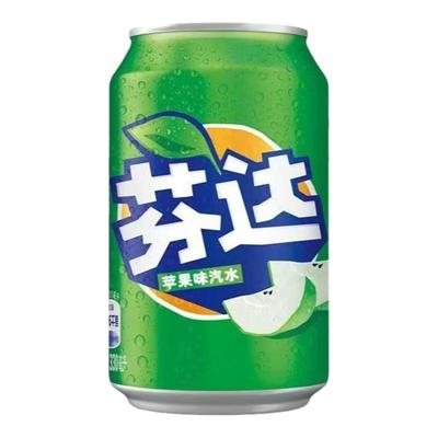 芬达苹果味汽水330ml罐装碳酸饮料橙味水蜜桃多口味即饮汽水