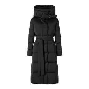 IMM尹默冬升级版工艺缎面连帽A型长款90白鹅羽绒服外套女