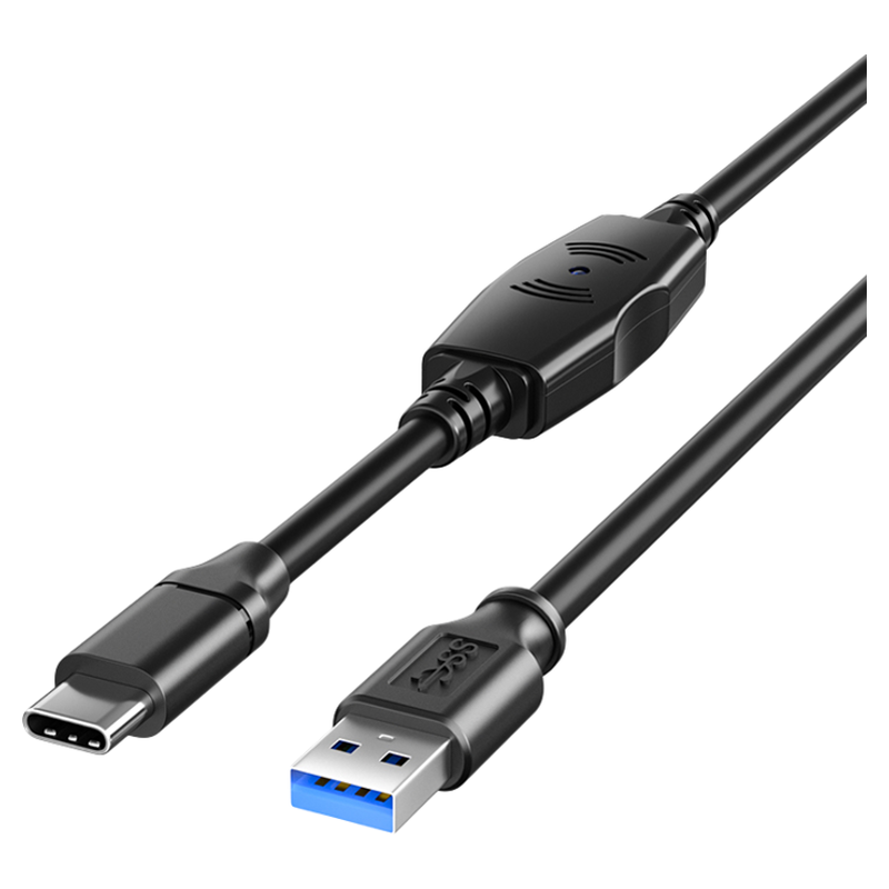 斯格USB3.0转Type-C数据线带放大器手机移动硬盘直播摄像头连接线