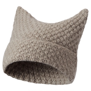 【明星同款】CIDER 帽子 猫耳卷边保暖针织帽女装112439868