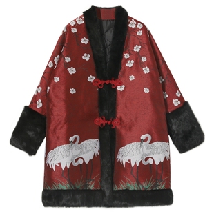 唐装棉袄改良汉服女秋冬中国风女装冬装过年旗袍小袄红色新年外套