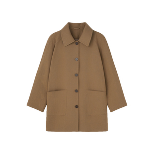 小禾【书卷气】天然亚麻长绒棉巴恩风翻领老钱风中长款风衣外套