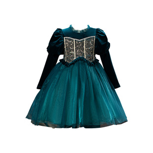 安娜公主裙女童高定洋气舞台表演超好看生日party小礼服网纱裙子