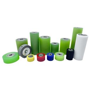 聚氨酯包胶滚筒双轴承滚轮耐磨优力橡胶从动轮无动力输送胶辊压轮