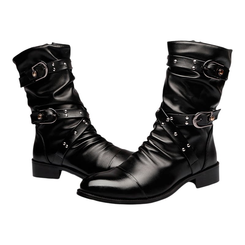 韩版百搭男靴潮流皮靴时尚马丁靴
