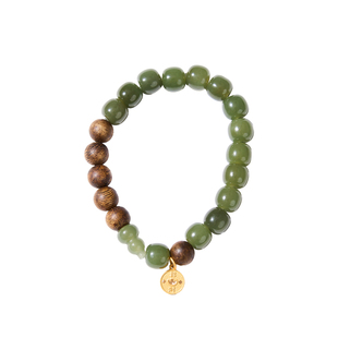 曦光里【招财佩】原创设计高端天然和田玉手串沉香情侣礼物