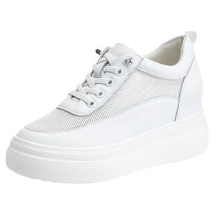 内增高小白鞋女士舒适夏季新款网面透气显高厚底增高8cm休闲网鞋