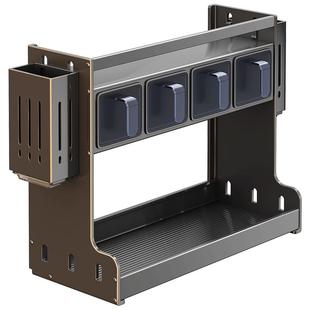 厨房置物架壁挂式免打孔油盐酱醋收纳挂墙上多功能调味品罐调料盒