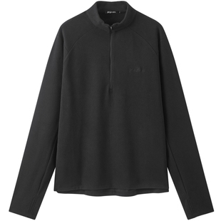 gxg.jeans男装黑色胸前绣花简约立领半开襟长袖T恤男25年春秋新品