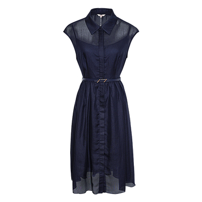 JESSIE气质通勤纯色雪纺连衣裙