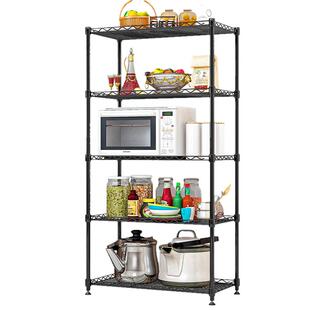 厨房置物架落地多层收纳架家用微波炉层架锅碗架调料架储物架架子