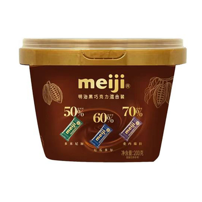 meiji明治排块50%60%70%黑巧克力混合桶装牛奶草莓味喜糖零食礼物