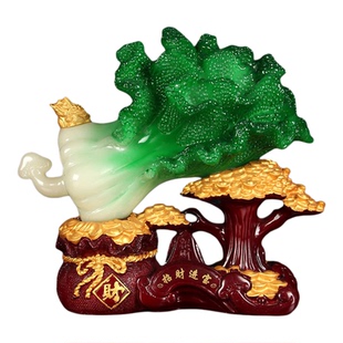 招财玉白菜摆件客厅装饰工艺品电视柜隔断柜摆饰家居饰品新家入住