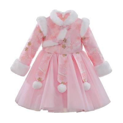 公主裙女童秋冬款加绒裙子拜年服