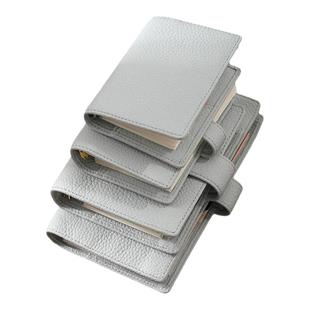 皮阁月白浅蓝头层牛皮笔记本A6slim/奇葩/A7com/A8M5/真皮活页本