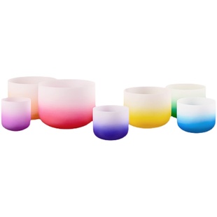 水晶钵音疗钵瑜伽颂钵套装音乐碗彩色水晶乐器咏叹系列水晶音钵