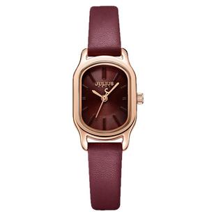 聚利时手表女2025新款小众轻奢高级感正品红色防水方形女士石英表