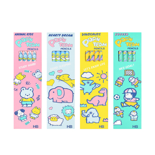 日本nakabayashi仲林木头铅笔套装一二年级小学生儿童写字用专幼儿园初学圆形杆HB石墨卡通可爱文具学习用品