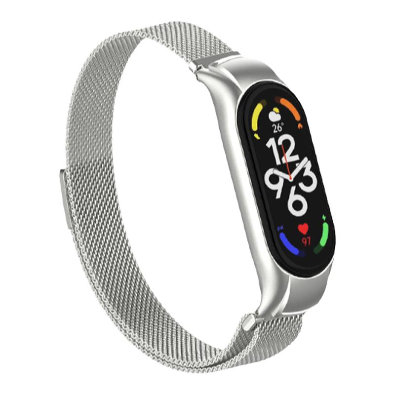 适用小米手环8/9新款nfc米兰尼斯表带Pro运动智能手环xiaomi7/6/5/4/3腕带小香风男生女生夏季手链绿色磁吸