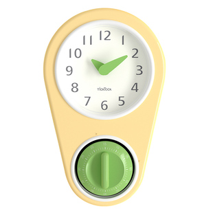 厨房用免打孔挂墙钟表冰箱贴小挂钟计时器静音大时钟挂表专用闹钟