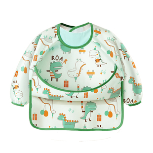 宝宝罩衣儿童防脏围裙婴儿辅食专用吃饭防水围兜男宝反穿衣小孩女