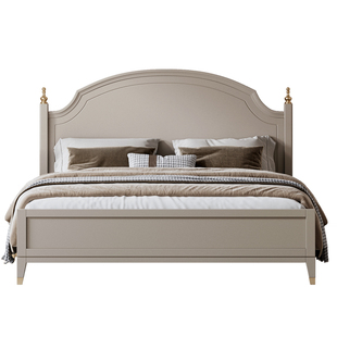 美式轻奢1米8主卧大床实木双人床1米5现代简约次卧儿童储物收纳床