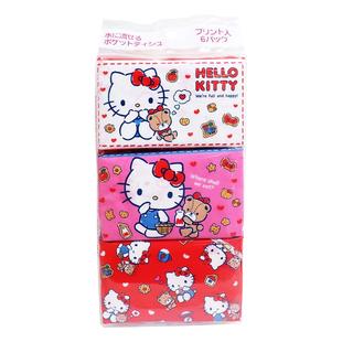 日本制正品三丽鸥凯蒂猫美乐蒂卡通奥特曼儿童无香印花面纸餐巾纸