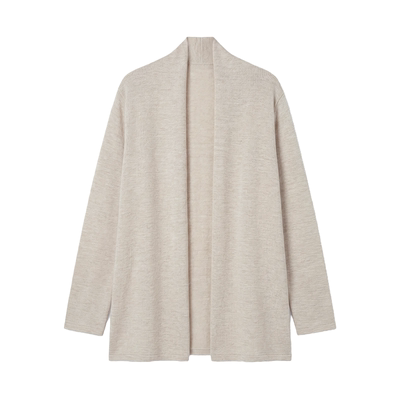 WITTYFOX100%羊毛开衫女宽松披肩式针织衫套装