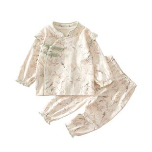 婴儿早秋洋气衣服秋季婴幼儿a类纯棉分体套装7个月宝宝秋装外穿