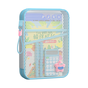 加厚网纱科目分类文件袋学生A4拉链式手提拎书袋书本试卷收纳袋美术学习分科补习补课包大容量A5资料袋票据包