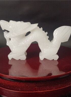 L手把件玉石头十二生肖小动物鼠小摆件全套白色玉石把件礼物工i.