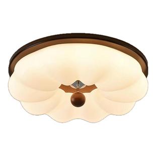 卧室灯吸顶灯中古风复古胡桃木色南瓜儿童灯全光谱护眼主卧书房灯