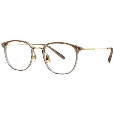 暴龙冷茶色钛合金近视眼镜框男女