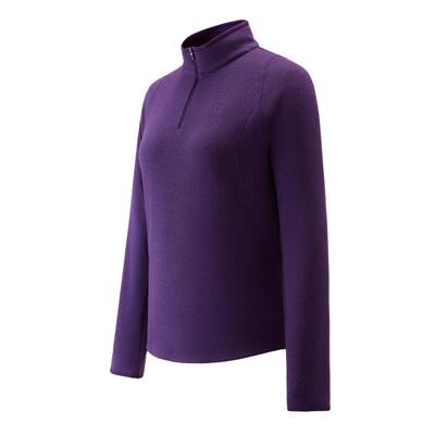 KOLON SPORT可隆抓绒衣女士微宽松保暖POLARTEC半拉链长袖T恤