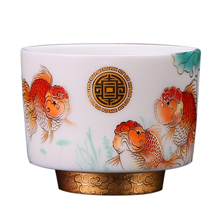 徐建勇文创陶瓷三星报喜大师羊脂玉主人杯茶具茶杯个人专用杯送礼