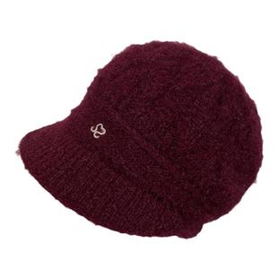 秋冬帽子松鼠绒双层针织百搭中老年人堆堆帽女士编织贝雷帽保暖帽