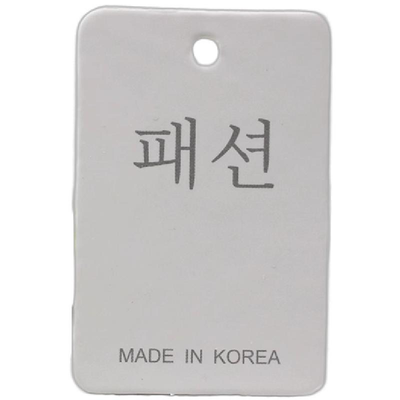 韩文服装现货小吊牌定制韩国制造通用饰品价格小标签吊卡订做加厚