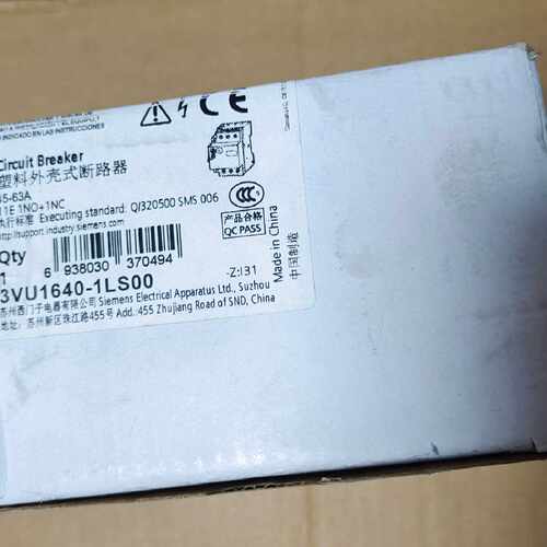 议价塑壳断路器3VU1640-1LS00，马达保护器原适用