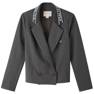 诗篇夏字母提花设计学院风西装外套