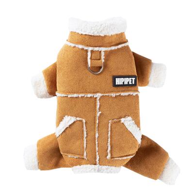 麂皮绒四脚棉衣冬季狗狗衣服冬装202新款比熊泰迪宠物小型犬冬天