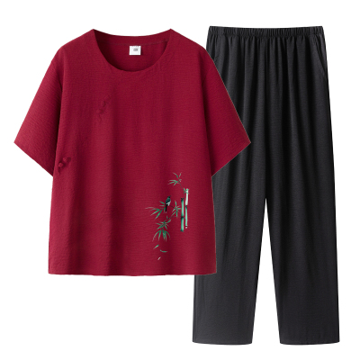 奶奶夏天短袖套装中老年妈妈