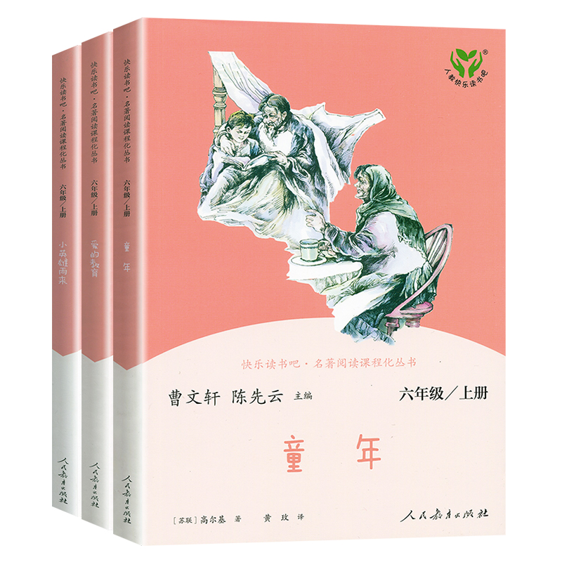 人教正版 快乐读书吧六年级上册 童年 爱的教育小英雄雨来 全套3册  小学语文课外拓展故事阅读 人民教育出版社